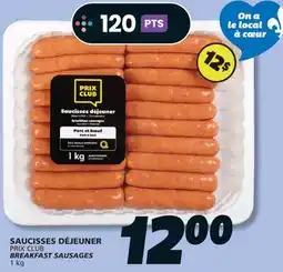 IGA PRIX CLUB BREAKFAST SAUSAGES offer
