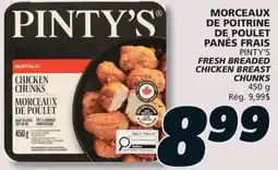 IGA PINTY'S FRESH BREADED CHICKEN BREAST CHUNKS offer