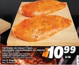 IGA C'EST PRÊT! À CUIRE FRESH SEASONED OR STUFFED BONELESS CHICKEN BREAST offer