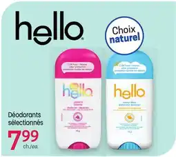 Uniprix Hello Déodorants sélectionnés offer