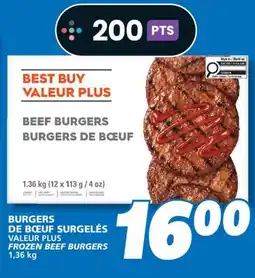 IGA VALEUR PLUS FROZEN BEEF BURGERS offer
