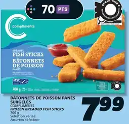 IGA COMPLIMENTS FROZEN BREADED FISH STICKS offer
