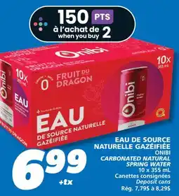 IGA ONIBI CARBONATED NATURAL SPRING WATER offer