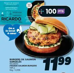 IGA RICARDO FROZEN SALMON BURGERS offer