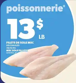 Provigo FILETS DE SOLE MSC | MSC SOLE FILLETS offer