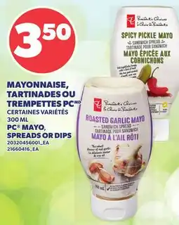 Provigo MAYONNAISE, TARTINADES OU TREMPETTES PC | PC MAYO, SPREADS OR DIPS offer