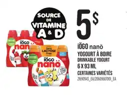 Provigo IÖGO NANÖ YOGOURT À BOIRE | DRINKABLE YOGURT offer
