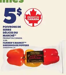Provigo POIVRONS DE SERRE DÉLICES DU MARCHÉMC | FARMER'S MARKET GREENHOUSE PEPPERS, 3 UN offer