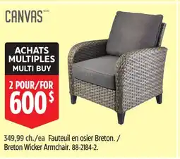 Canadian Tire CANVAS Breton Wicker Armchair offer