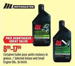 Canadian Tire Selected Grease and Small Engine Oils offer