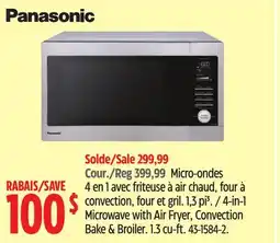 Canadian Tire Panasonic 4-in-l Microwave with Air Fryer, Convection Bake & Broiler offer