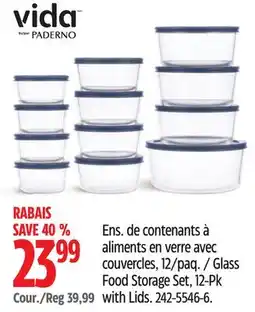 Canadian Tire Vida by Paderno Glass Food Storage Set offer