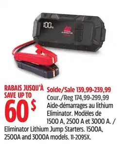 Canadian Tire Eliminator Lithium Jump Starters offer