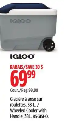 Canadian Tire Igloo Wheeled Cooler with Handle offer