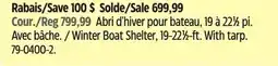 Canadian Tire Winter Boat Shelter, 19-22 1⁄2-ft. With tarp offer