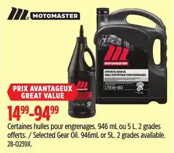 Canadian Tire MotoMaster Selected Gear Oil offer