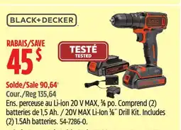 Canadian Tire Black+Decker 20V MAX Li-Ion 3⁄8˝ Drill Kit offer
