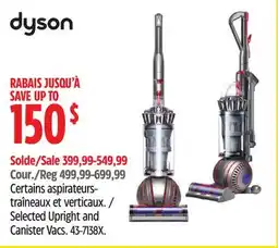 Canadian Tire Dyson Selected Upright and Canister Vacs offer