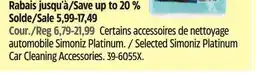 Canadian Tire Selected Simoniz Platinum Car Cleaning Accessories offer