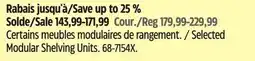 Canadian Tire Selected Closetmaid Modular Shelving Units offer