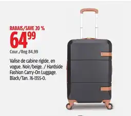Canadian Tire Hardside Fashion Carry-On Luggage. Black/Tan offer