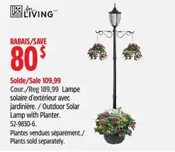 Canadian Tire For Living Outdoor Solar Lamp with Planter offer