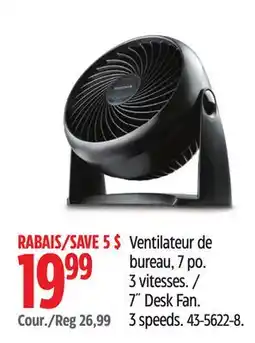 Canadian Tire Honeywell 7˝ Desk Fan. 3 speeds offer