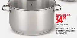 Canadian Tire Master Chef 10-Qt Stainless-Steel Stock Pot offer