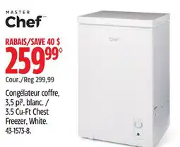Canadian Tire MASTER Chef 3.5 Cu-Ft Chest Freezer, White offer