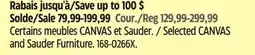 Canadian Tire CANVAS Selected CANVAS and Sauder Furniture offer