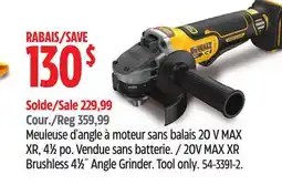 Canadian Tire DEWALT 20V MAX XR Brushless 41⁄2˝ Angle Grinder offer