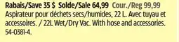 Canadian Tire 22L Wet/Dry Vac offer