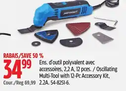 Canadian Tire Mastercraft Oscillating Multi-Tool with 12-Pc Accessory Kit, 2.2A offer