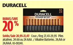 Canadian Tire Duracell Alkaline Batteries offer