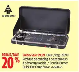 Canadian Tire WOODS Double-Burner Quick Fire Camp Stove offer