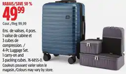 Canadian Tire 4-Pc Luggage Set. 1 carry-on and 3 packing cubes offer