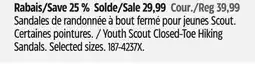 Canadian Tire Youth Scout Closed-Toe Hiking Sandals offer