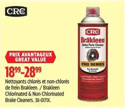 Canadian Tire Brakleen Chlorinated & Non-Chlorinated Brake Cleaners offer