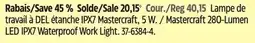 Canadian Tire Mastercraft 280-Lumen LED IPX7 Waterproof Work Light offer