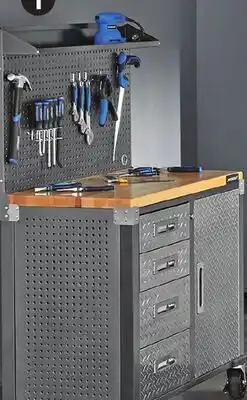 Canadian Tire 40˝ Work Centre with Built-In Pegboard and 23 Hooks offer