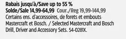 Canadian Tire Selected Mastercraft and Bosch Drill, Driver and Accessory Sets offer