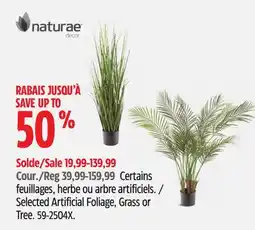 Canadian Tire Selected Artificial Foliage, Grass or Tree offer