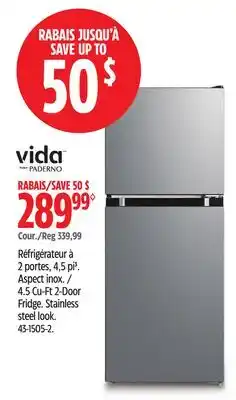 Canadian Tire vida by Paderno 4.5 Cu-Ft 2-Door Fridge offer