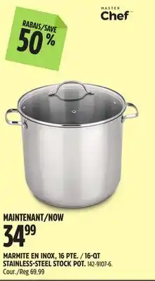 Canadian Tire MASTER Chef 6-QT STAINLESS-STEEL STOCK POT offer