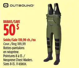 Canadian Tire Neoprene Chest Waders. Sizes 8-13 offer