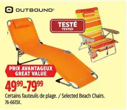 Canadian Tire Selected outbound Beach Chairs offer