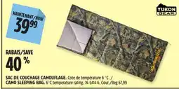 Canadian Tire YUKON CAMO SLEEPING BAG offer