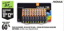 Canadian Tire NOMA 40/AA OR 30/AAA ALKALINE BATTERIES offer