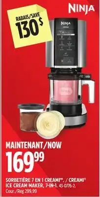 Canadian Tire NINJA CREAMI ICE CREAM MAKER offer