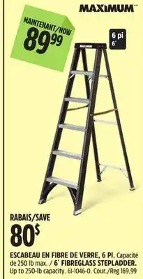 Canadian Tire MAXIMUM 6´ FIBREGLASS STEPLADDER offer